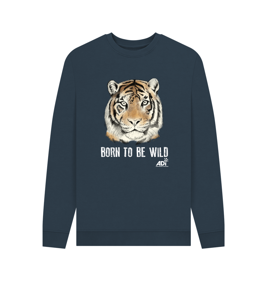 Navy Blue Printed Sweater