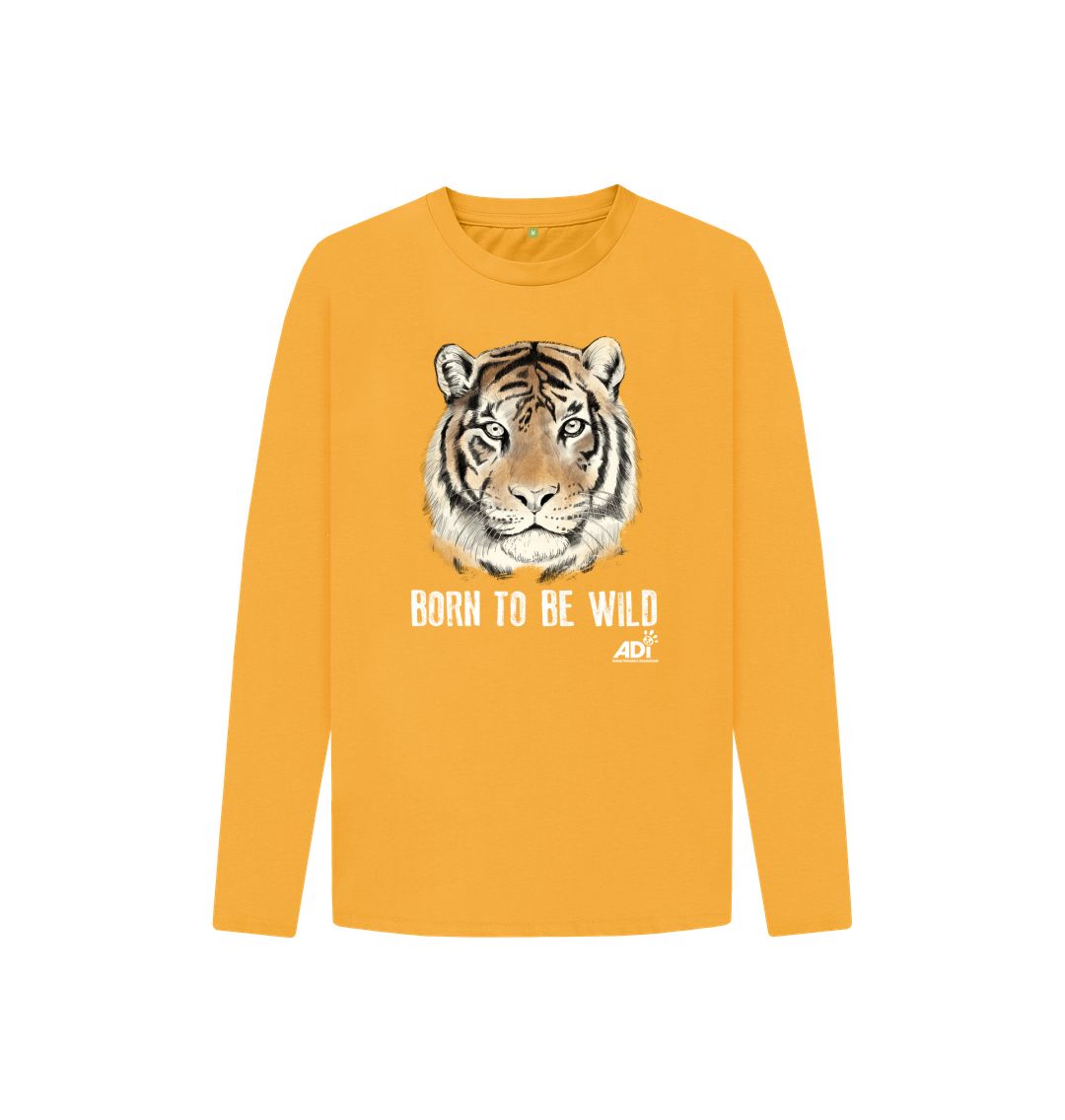 Mustard Born To Be Wild Dark Kids Long Sleeved T-shirt