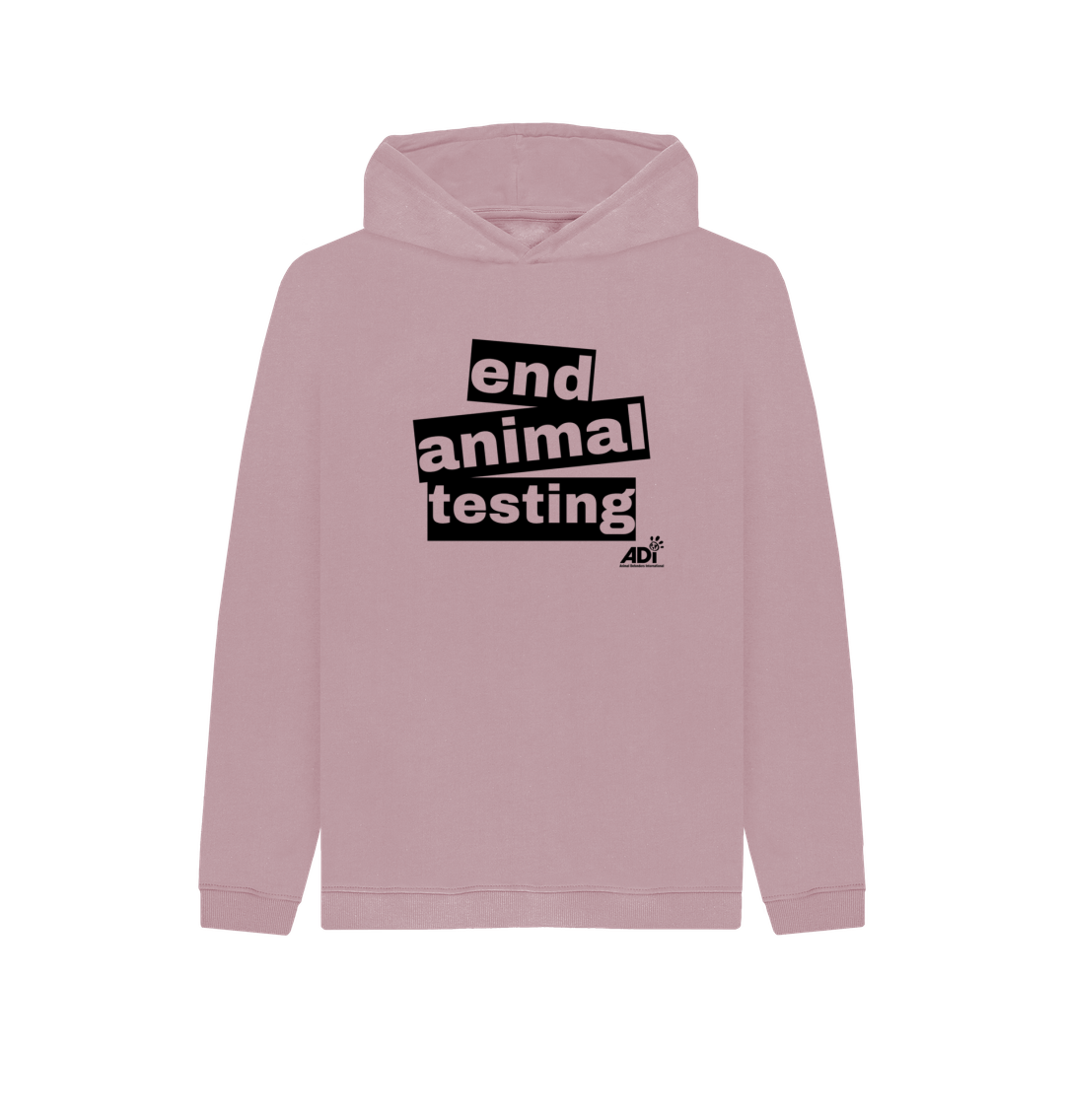 Mauve End Animal Testing Kids Hoody