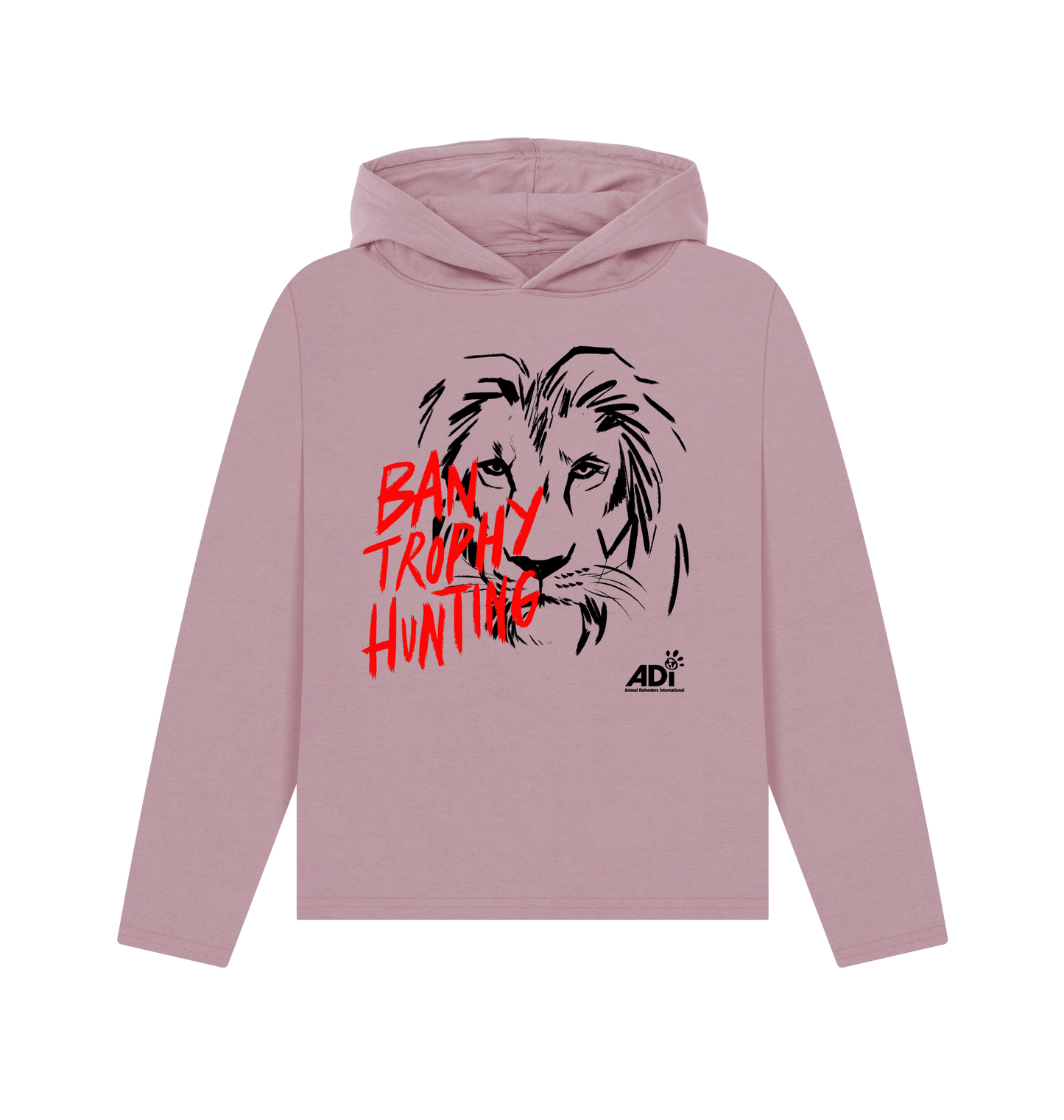 Mauve Printed Hoody Front