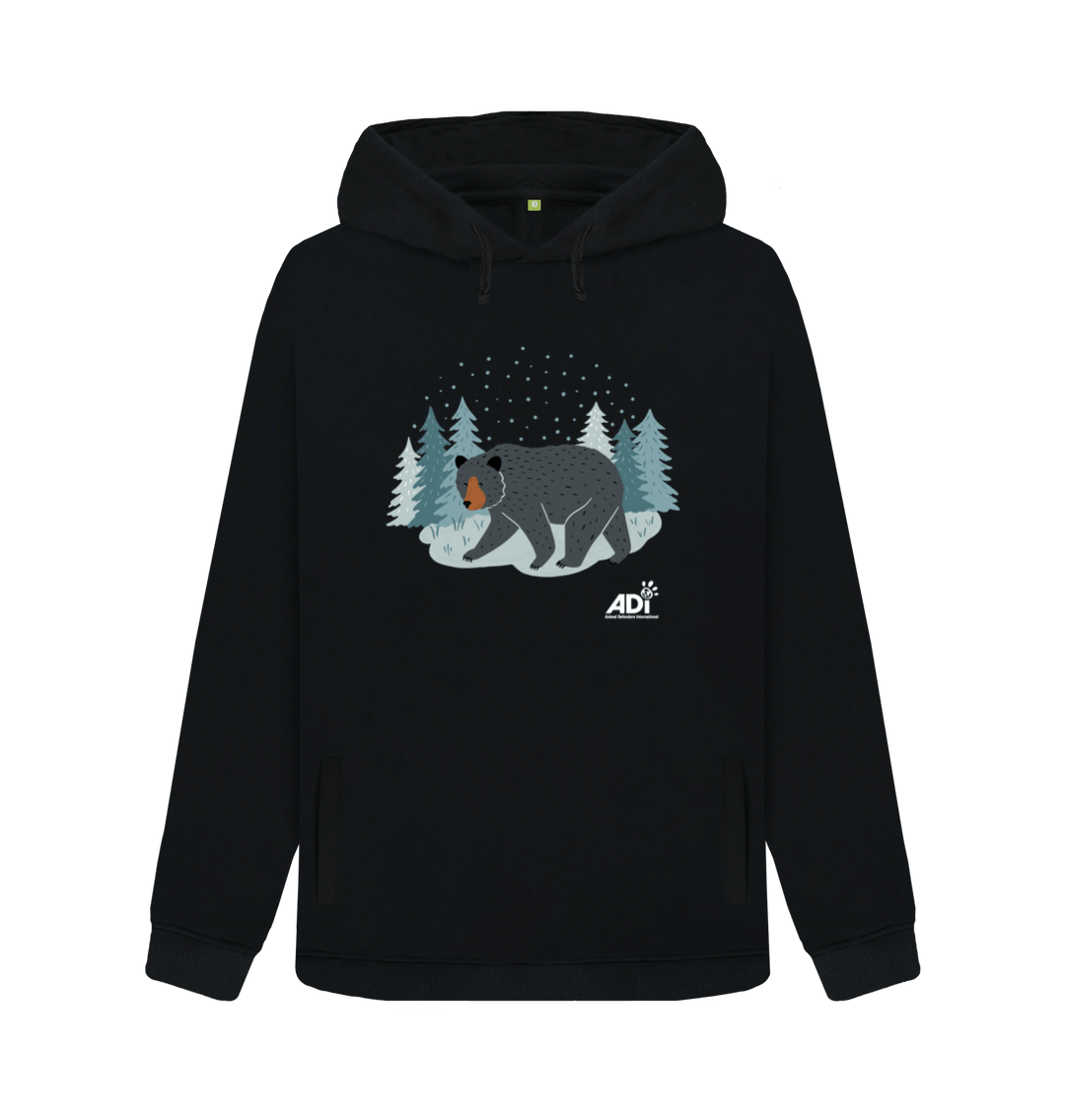 Black Winter Bear Women's Hoodie