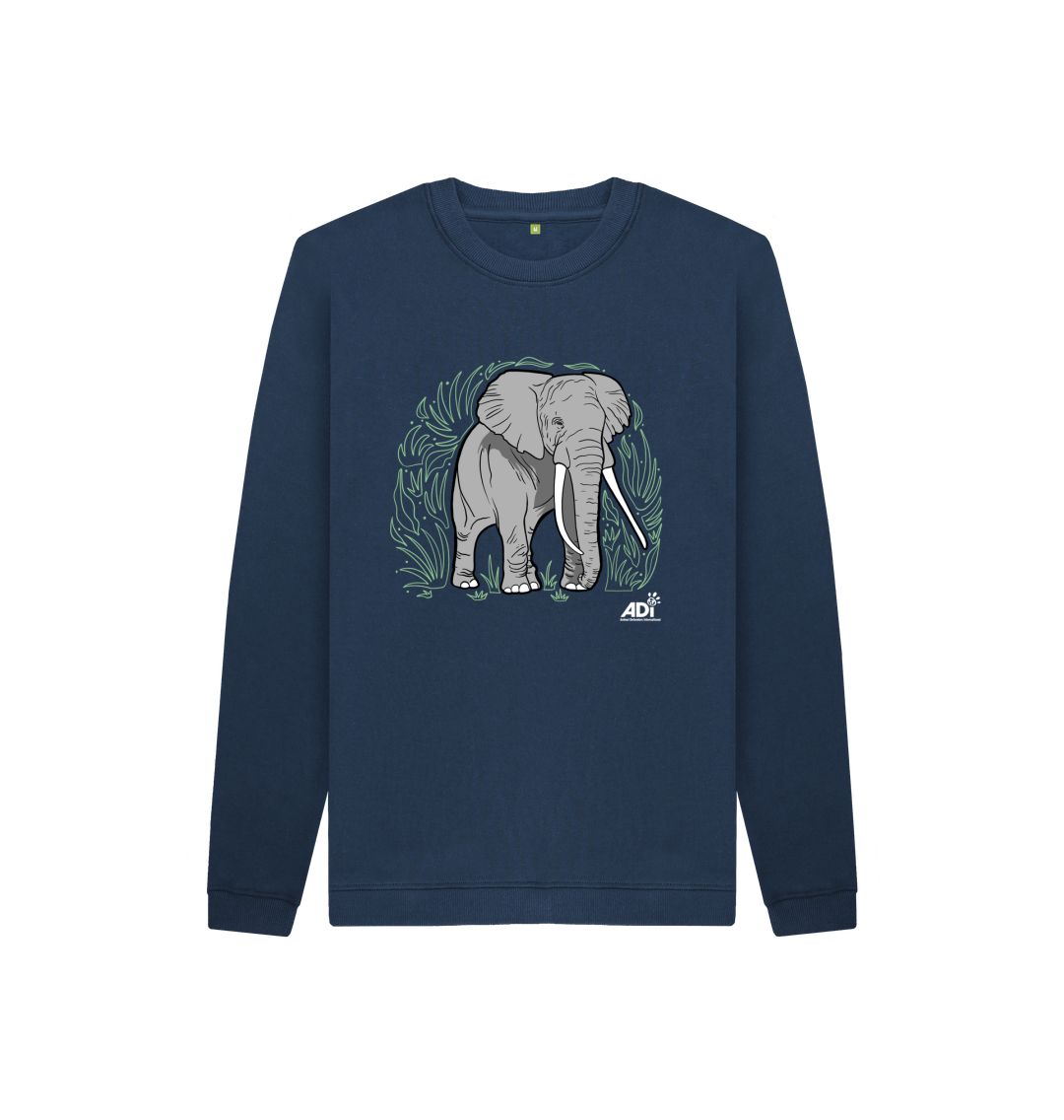 Navy Blue Elephant Kids Sweatshirt