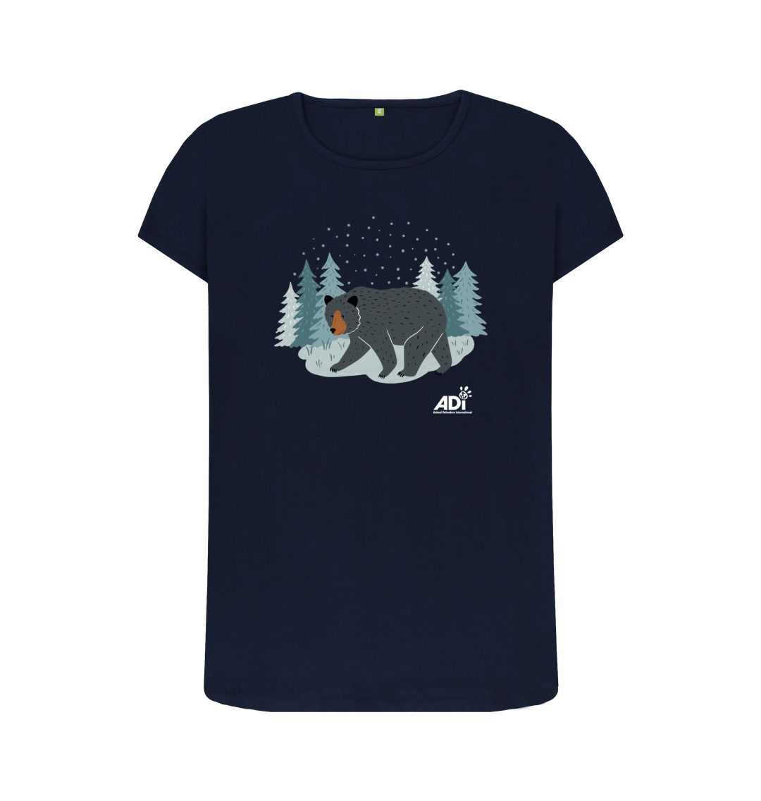 Navy Blue Winter Bear Women's Top