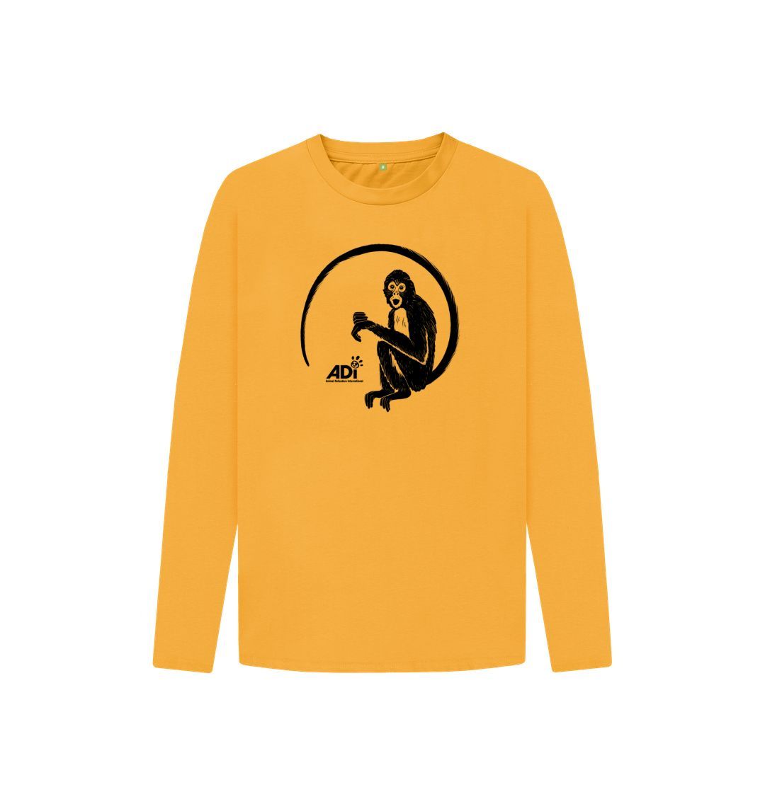 Mustard Spider Monkey Kids Long Sleeved T-shirt