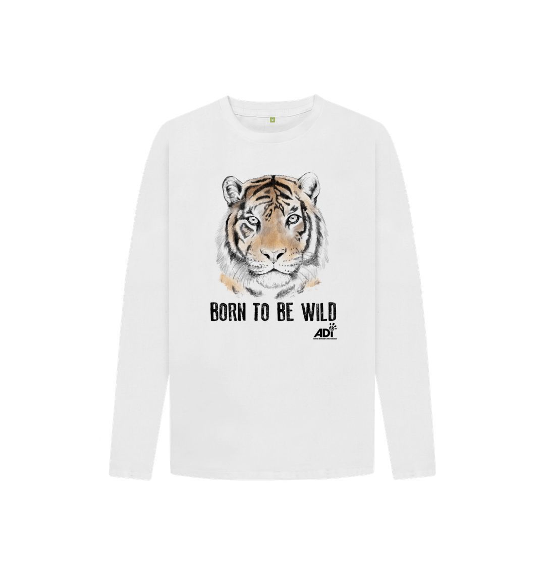 White Born To Be Wild Kids Long Sleeved T-shirt