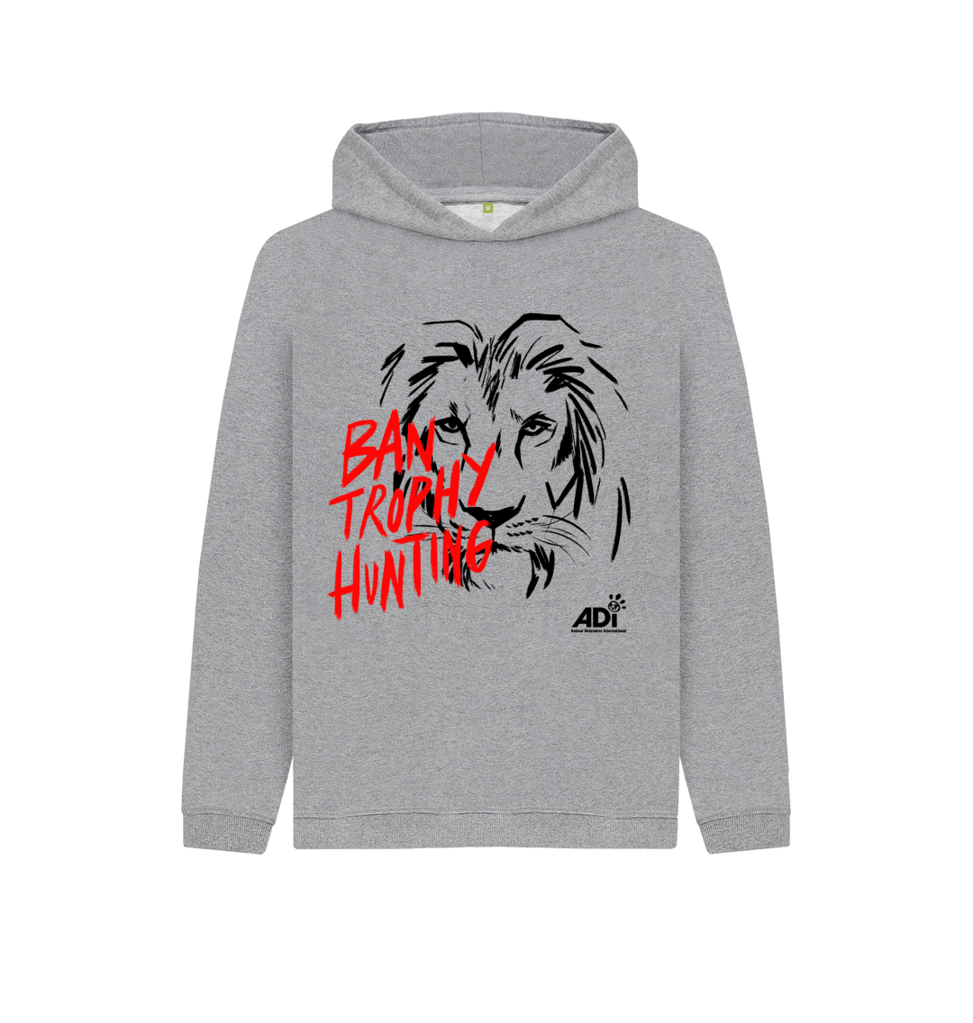 Athletic Grey Printed Kids Hoodie Front