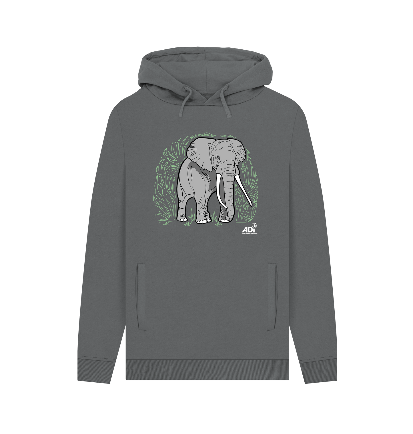 Slate Grey Printed Hoody Front