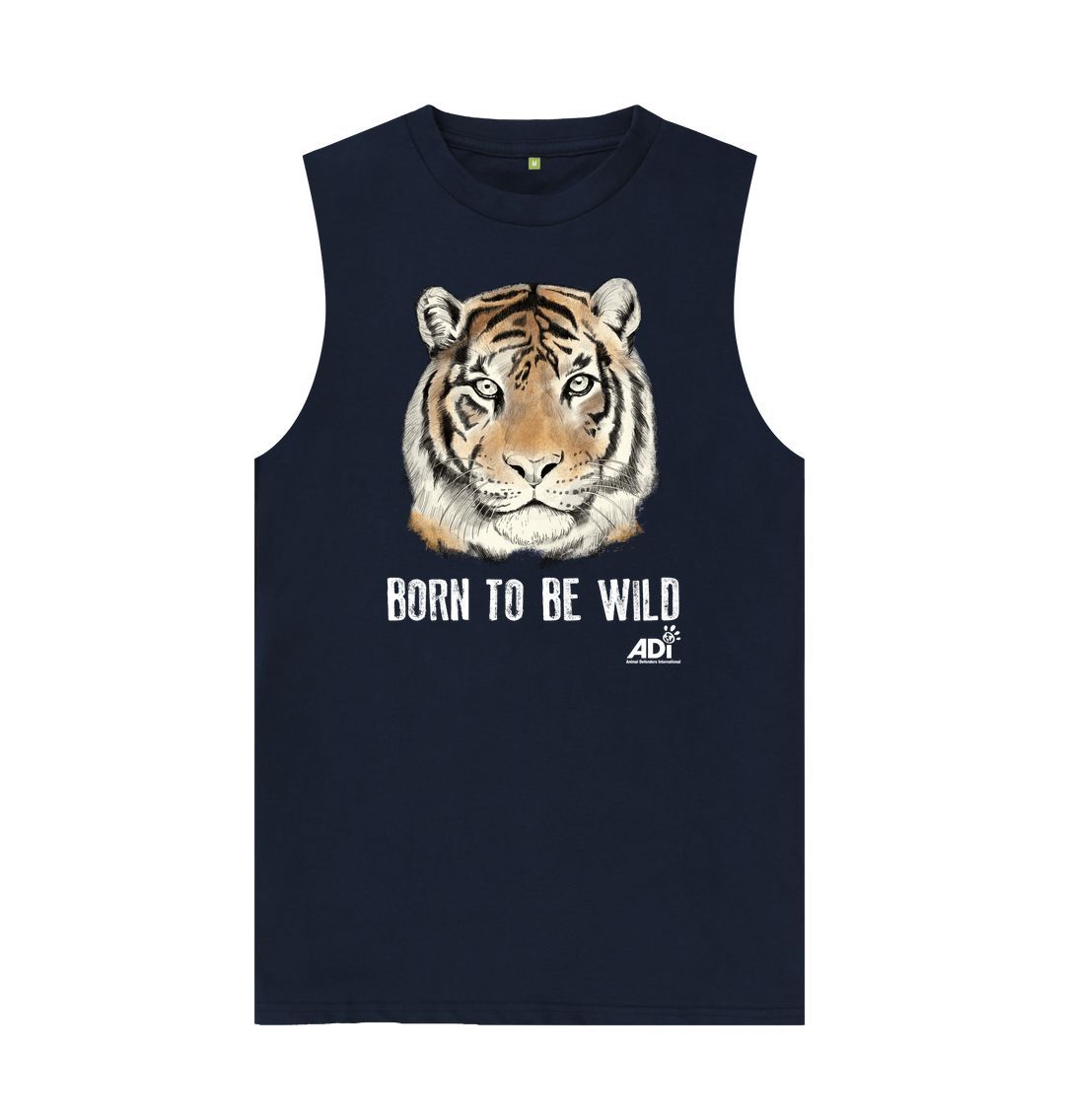 Navy Blue Born to be Wild Dark Men\u2019s Tank Top