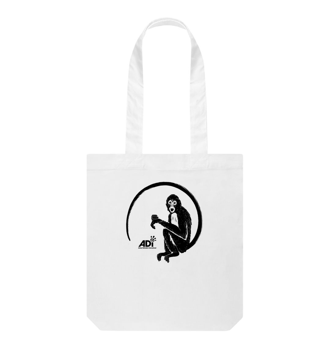 White Spider Monkey Tote Bag