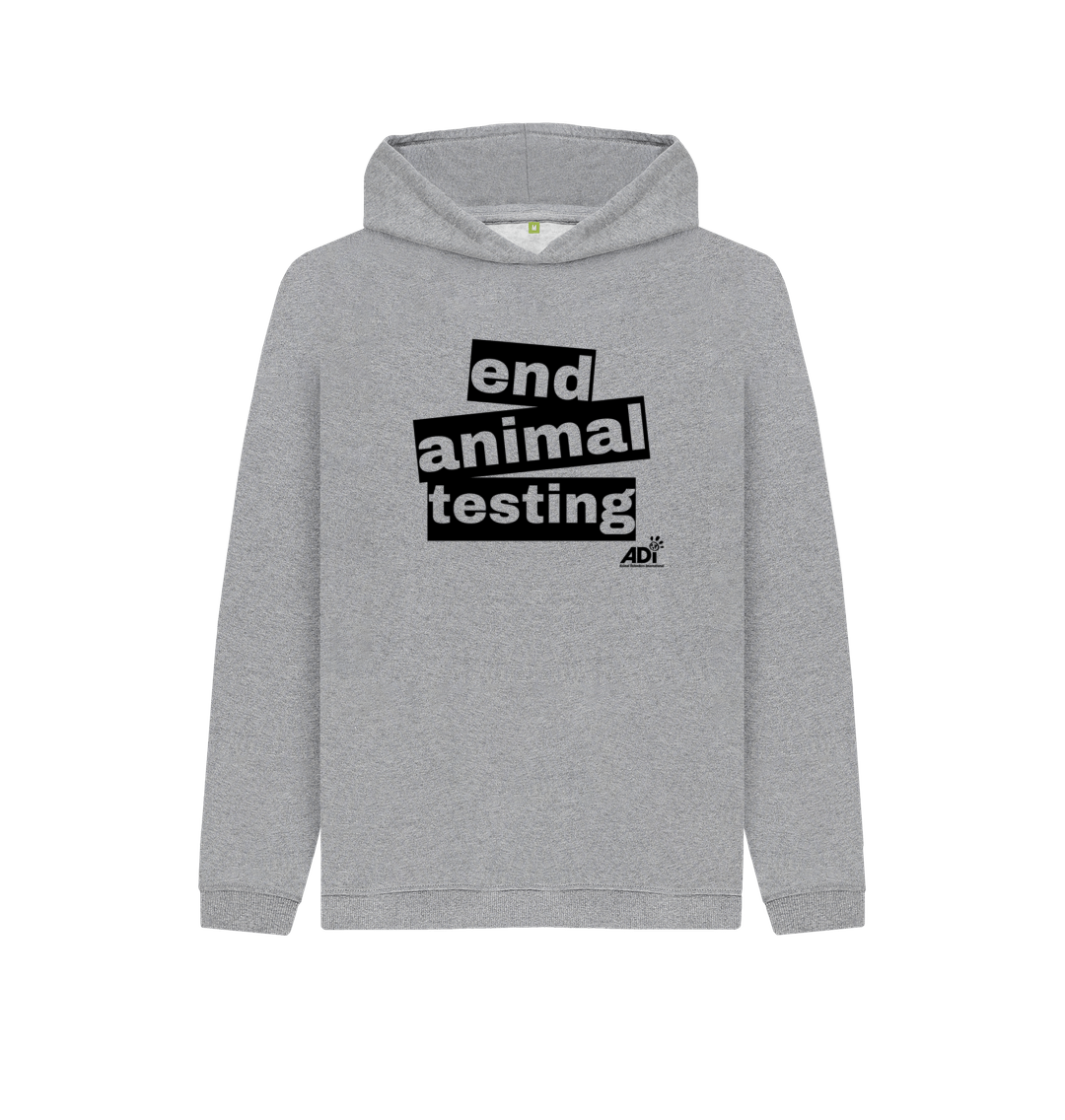 Athletic Grey End Animal Testing Kids Hoody