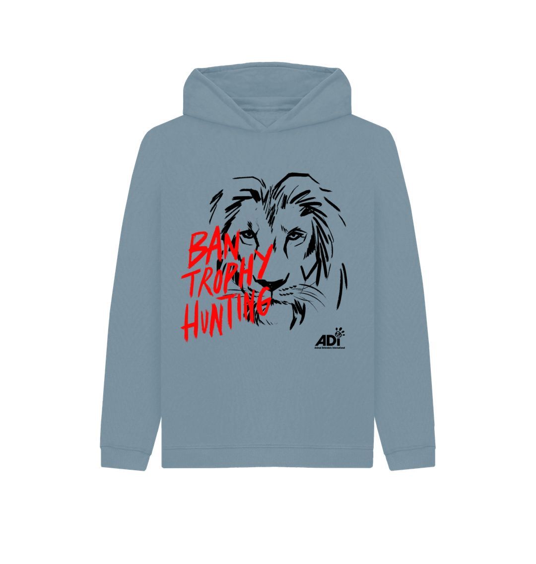 Stone Blue Ban Trophy Hunting Kids Hoody