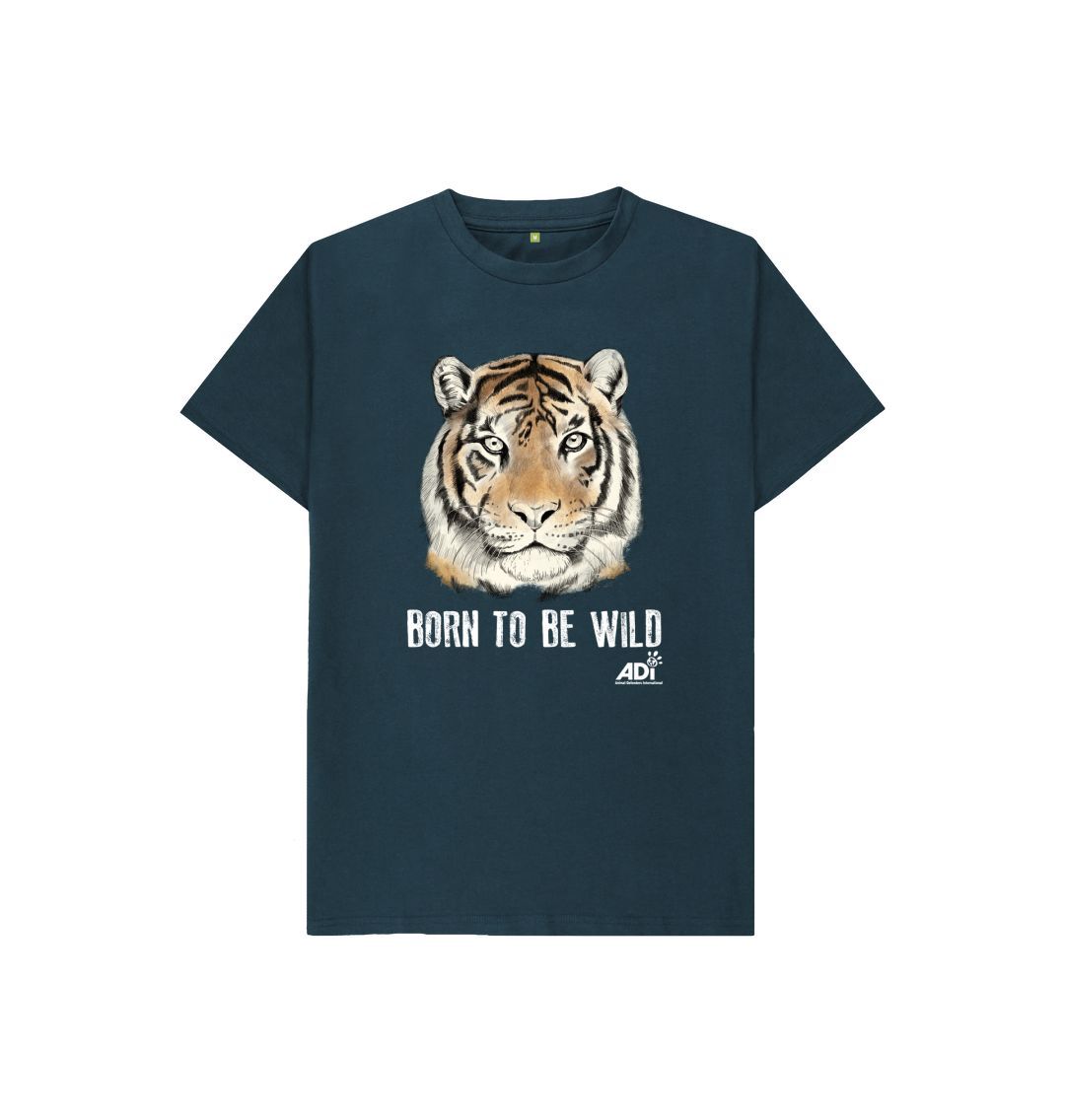 Denim Blue Born To Be Wild Dark Kids T-shirt