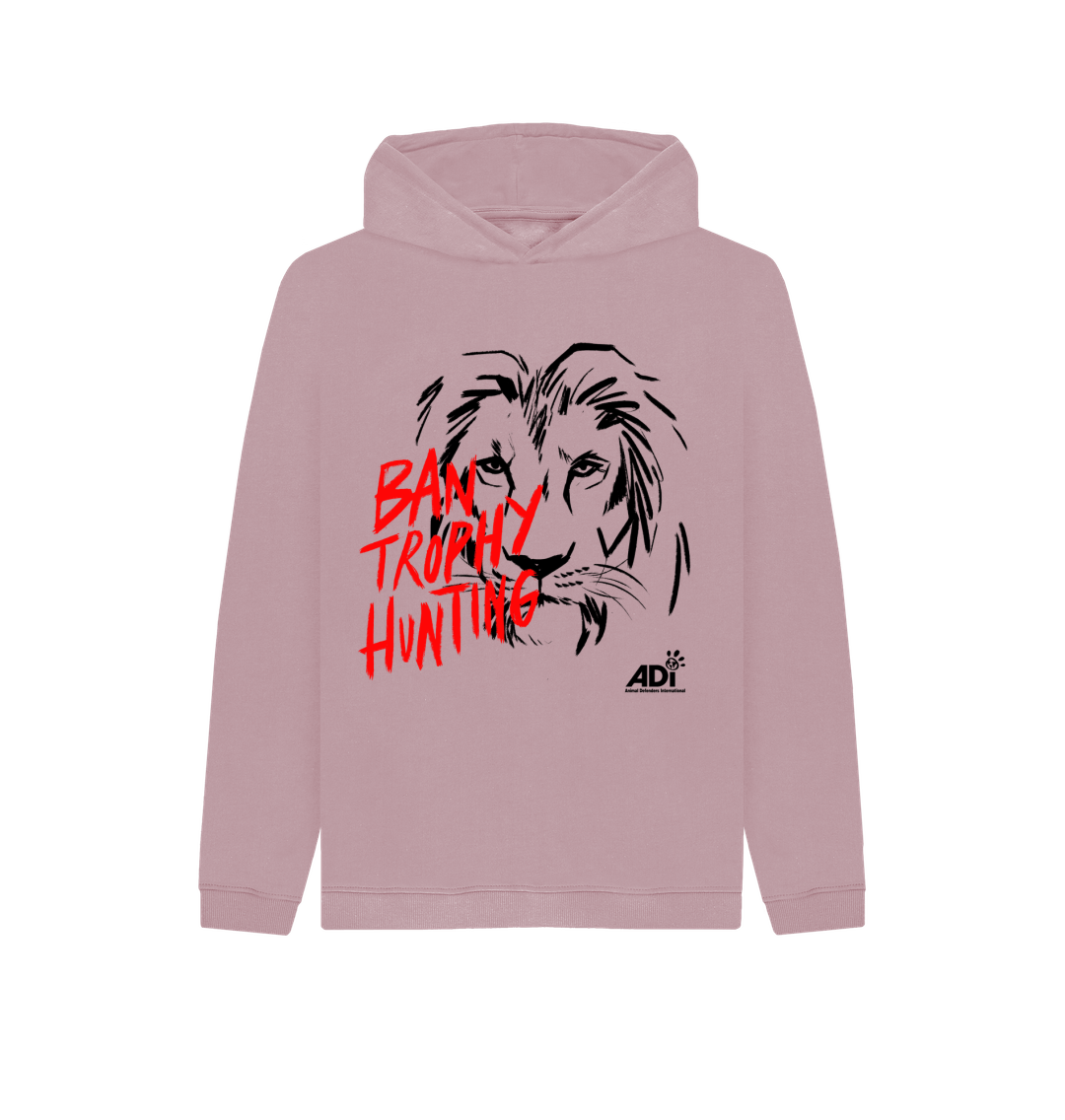Mauve Printed Kids Hoodie Front