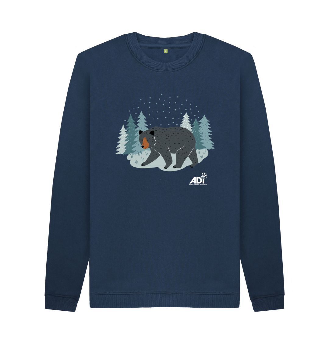 Navy Blue Winter Bear Men\u2019s Sweatshirt