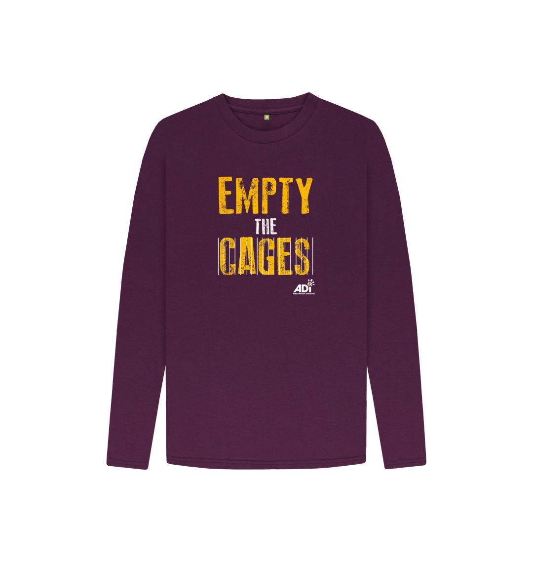Purple Empty The Cages Kids Long Sleeved T-shirt