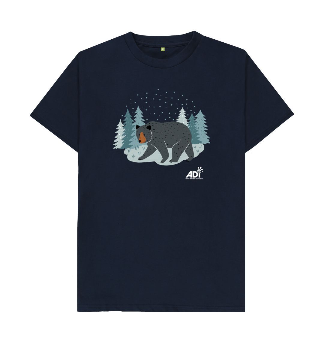 Navy Blue Winter Bear Men\u2019s T-shirt