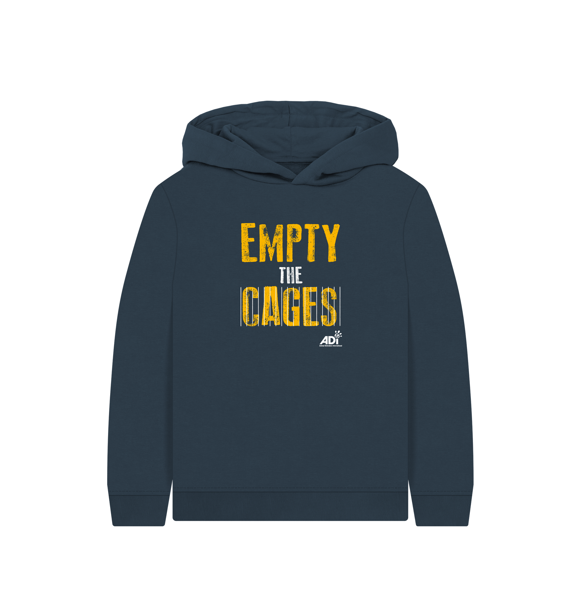 Navy Blue Printed Kids Hoodie Front