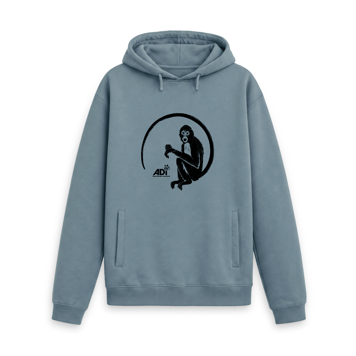 Stone Blue Printed Hoody Front