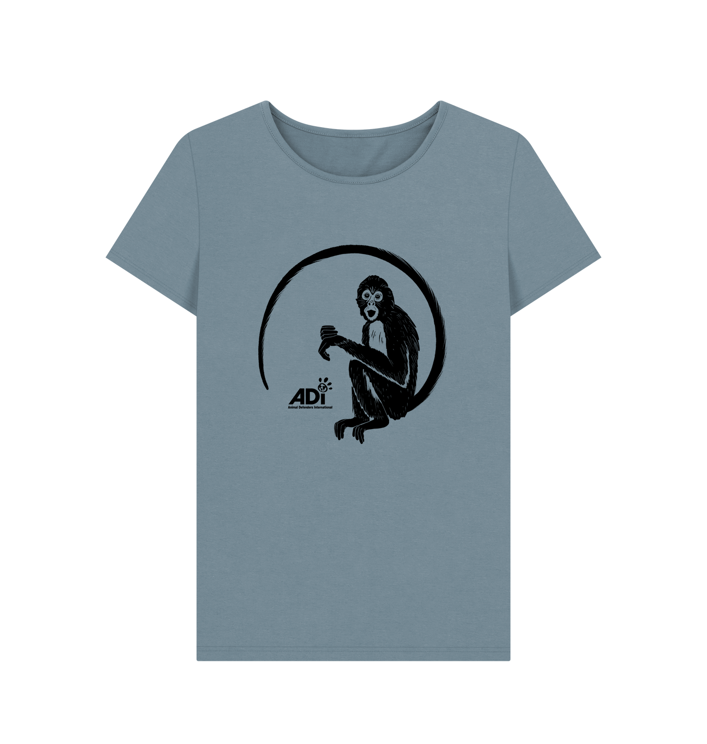 Stone Blue Printed T-shirt Front