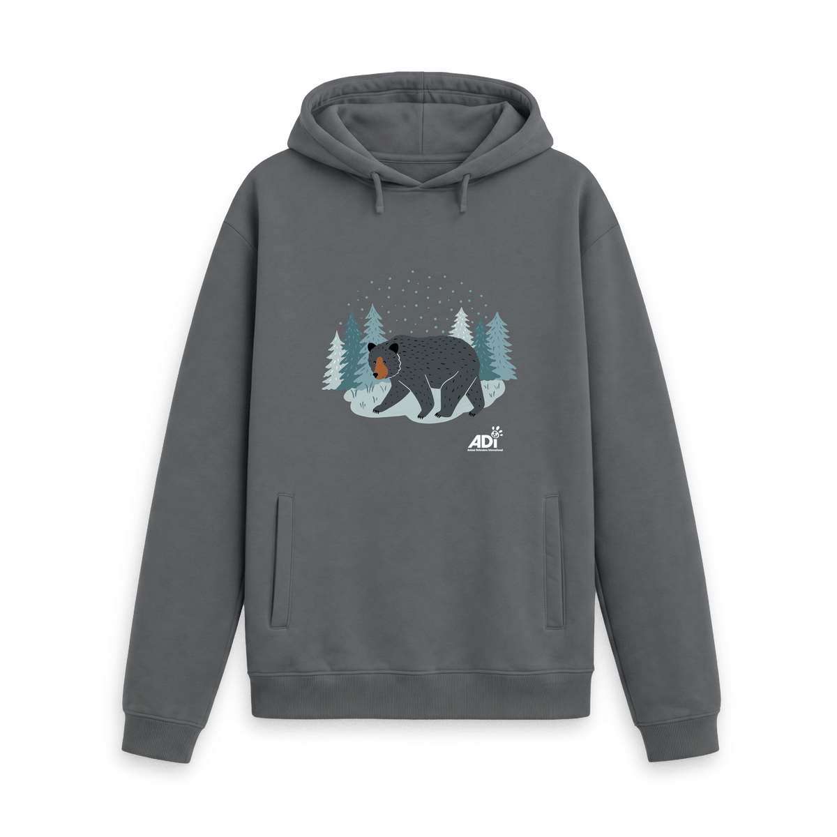 Slate Grey Printed Hoody Front