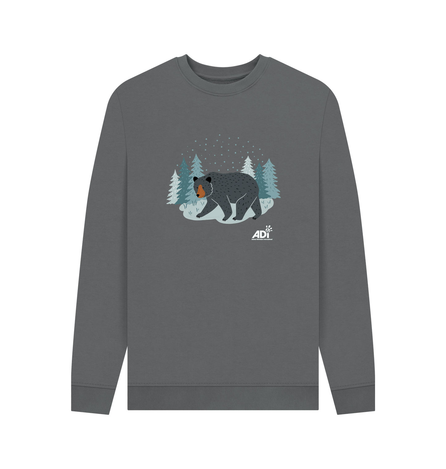 Slate Grey Printed Sweater Front