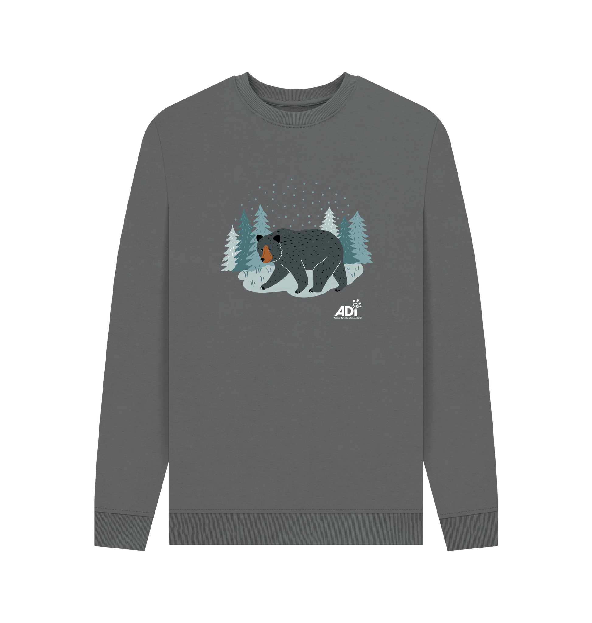 Slate Grey Printed Sweater Front