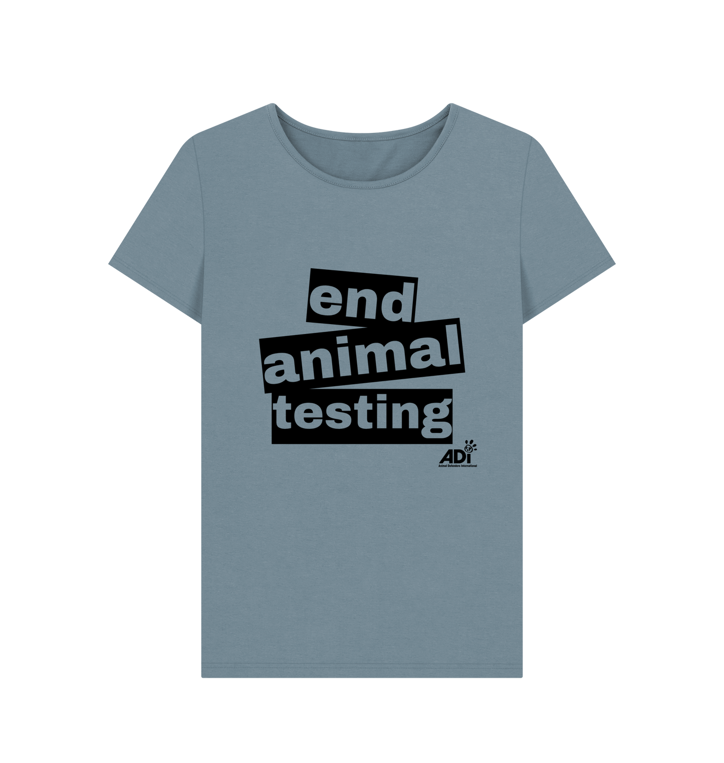 Stone Blue Printed T-shirt Front