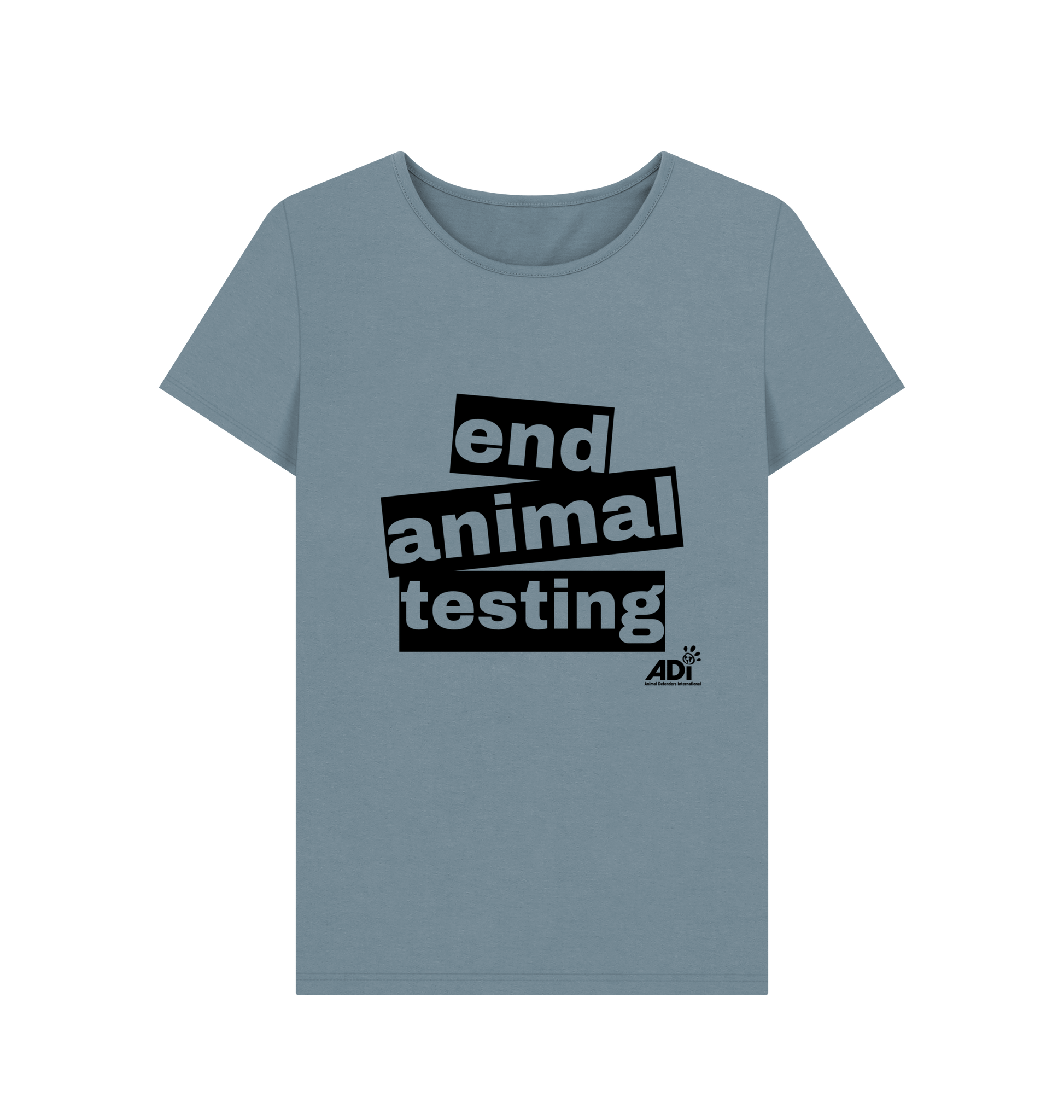 Stone Blue Printed T-shirt Front