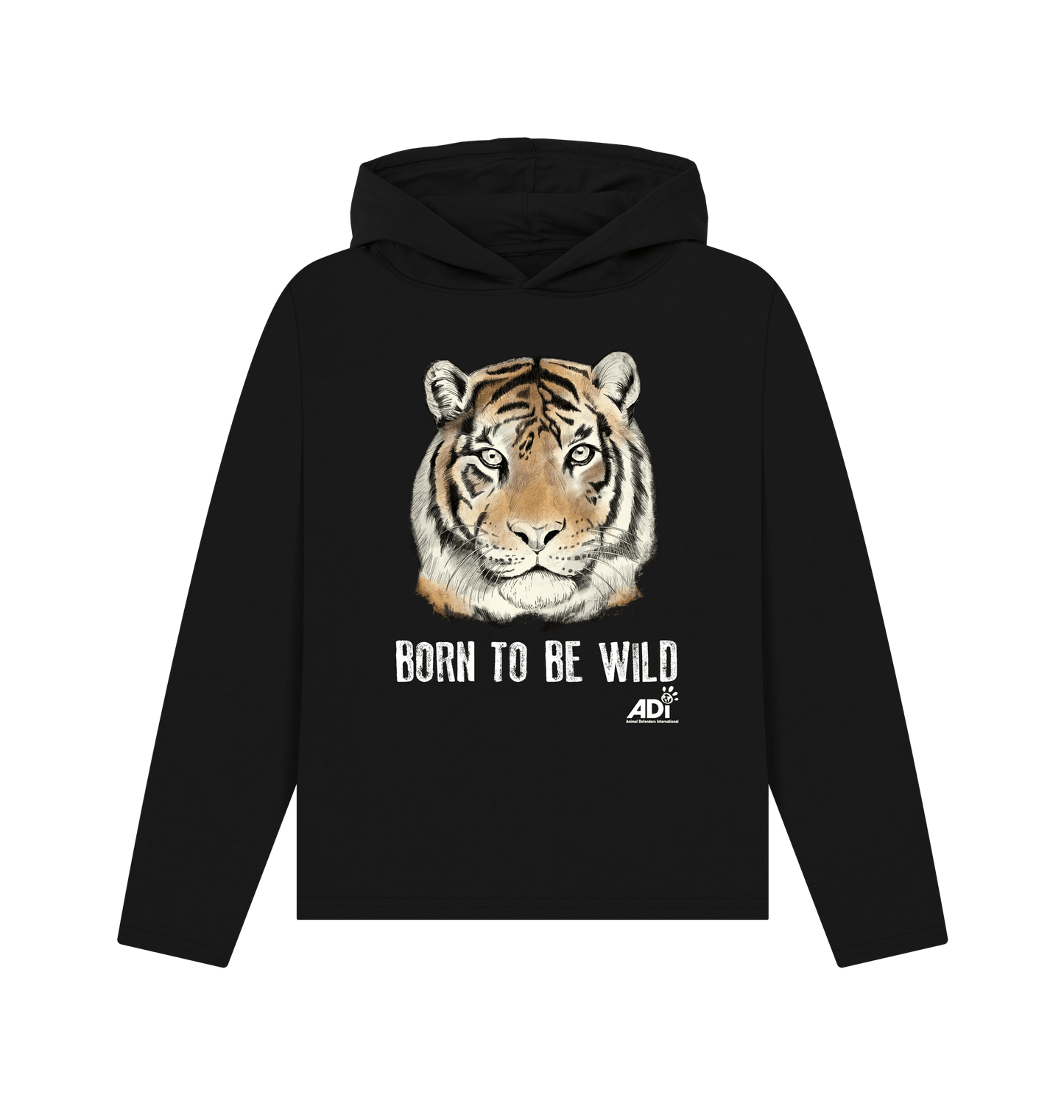 Black Printed Hoody Front