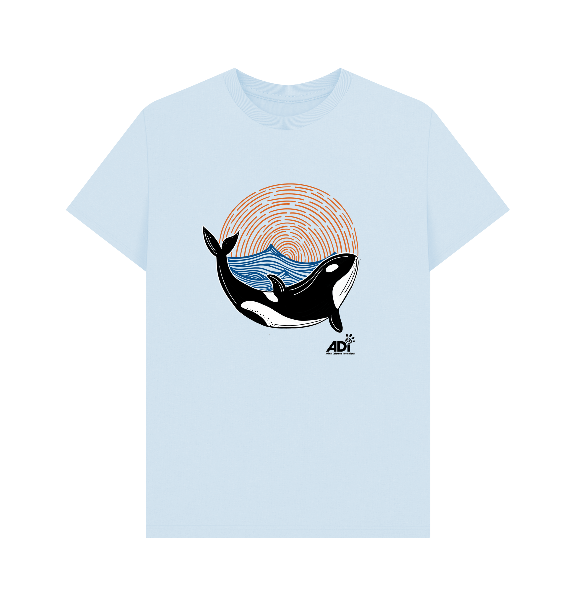Sky Blue Printed T-shirt Front