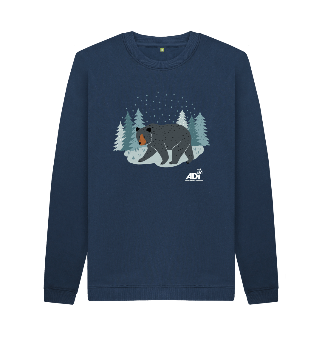 Navy Blue Winter Bear Men\u2019s Sweatshirt