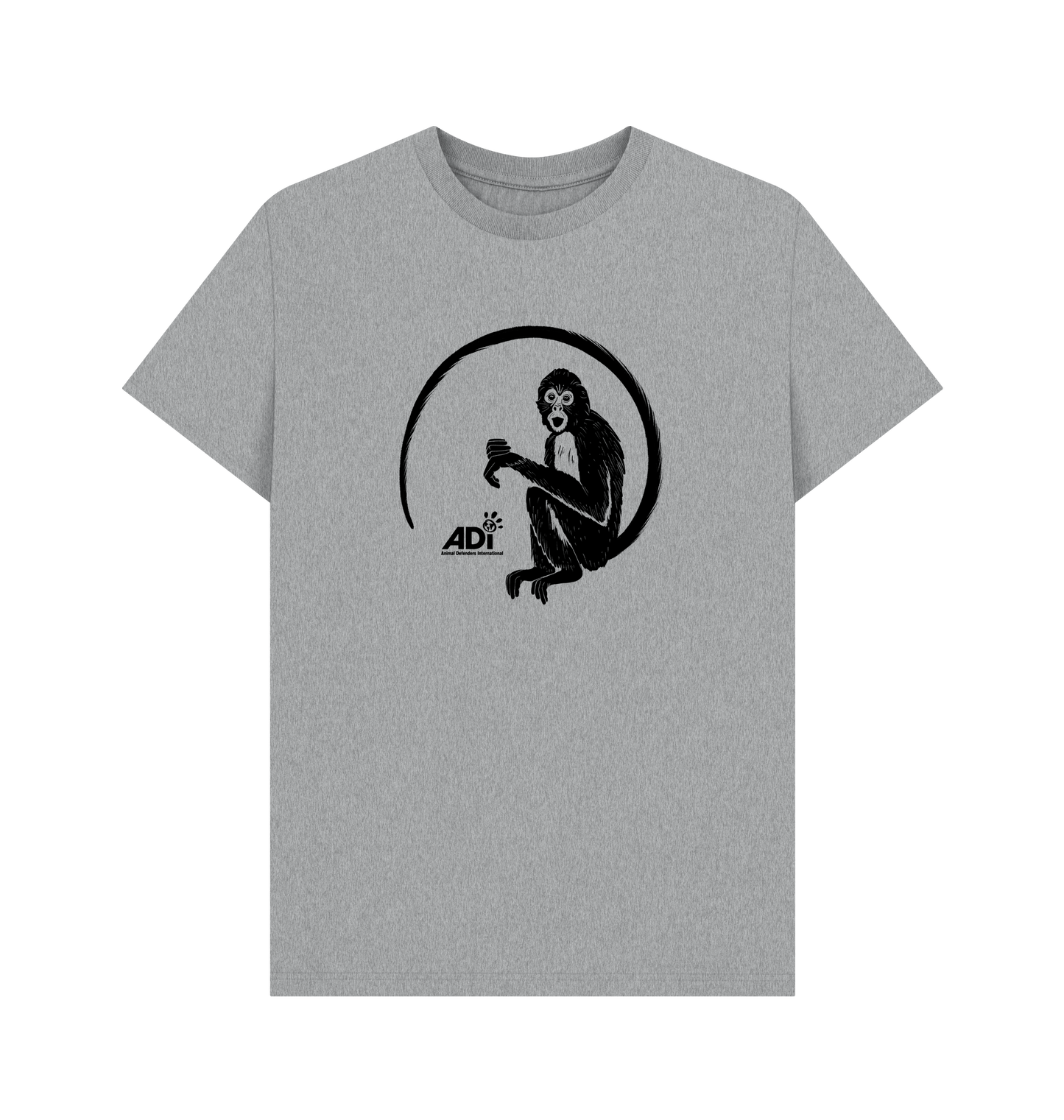 Athletic Grey Printed T-shirt Front