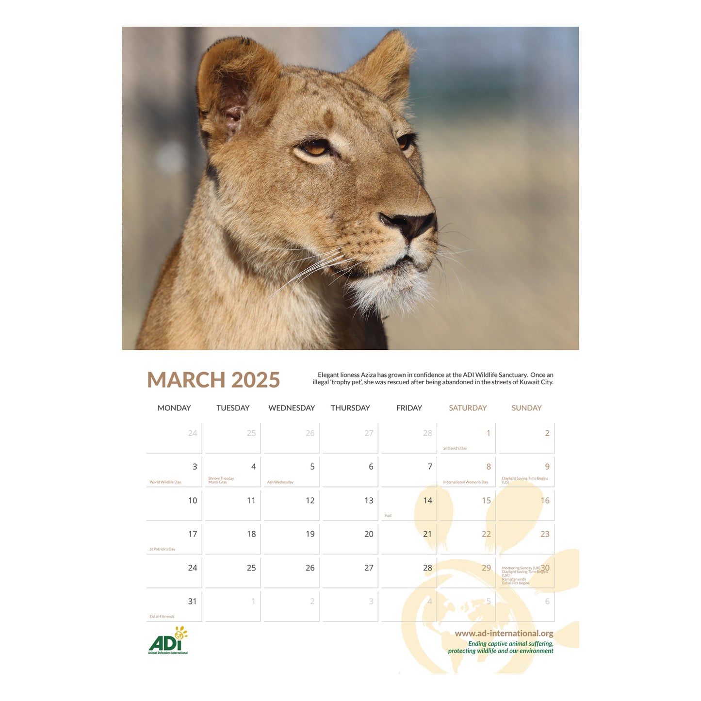 ADI Animal Rescue Calendar 2025