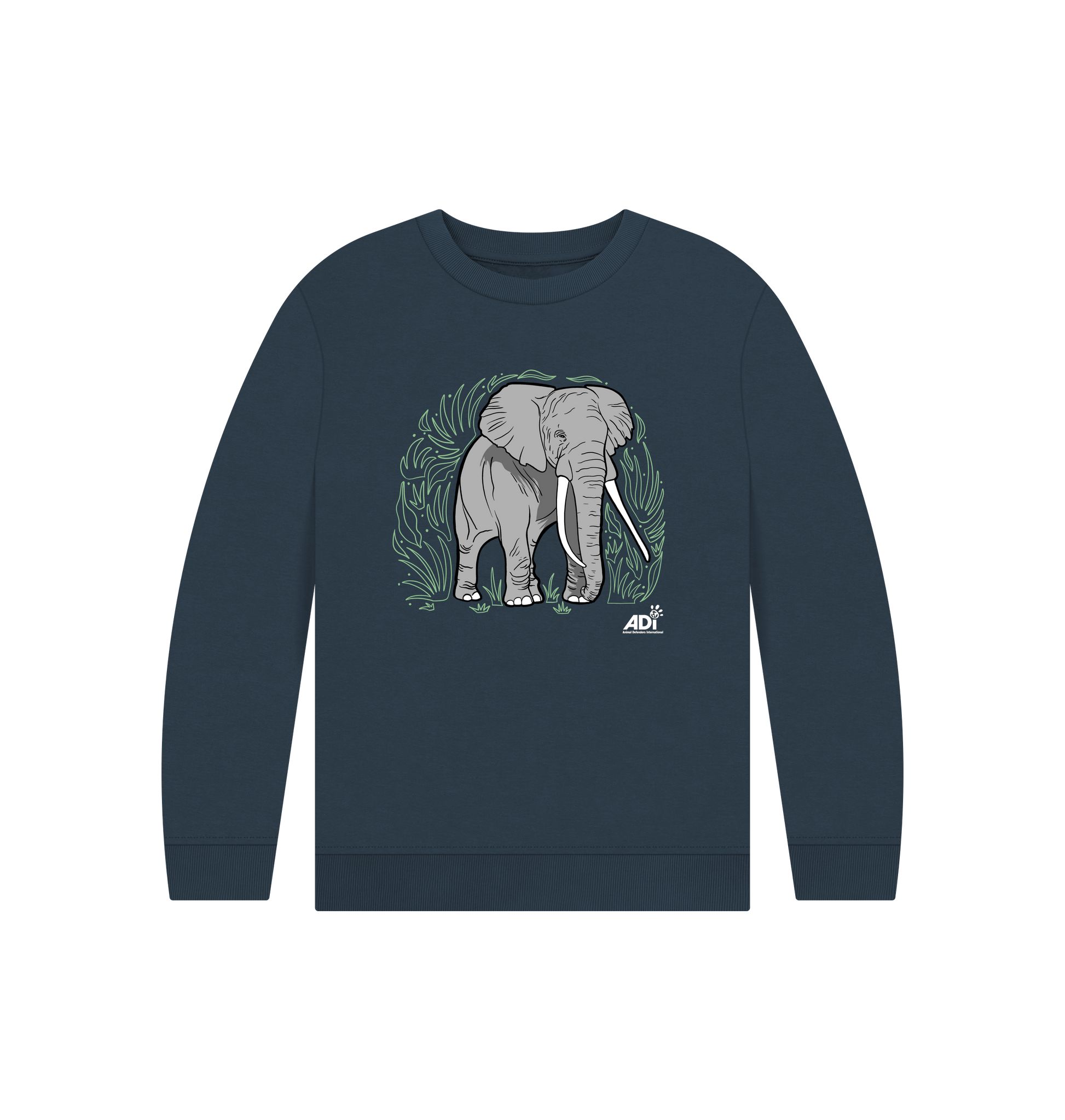 Navy Blue Printed Kids Jumper Front