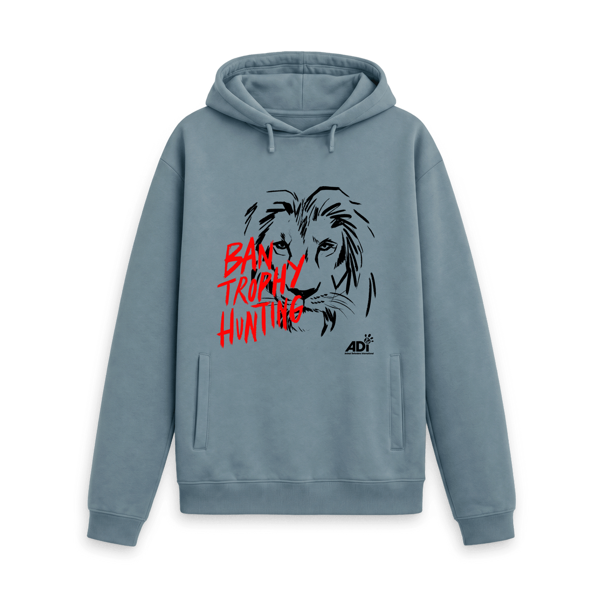 Stone Blue Printed Hoody Front