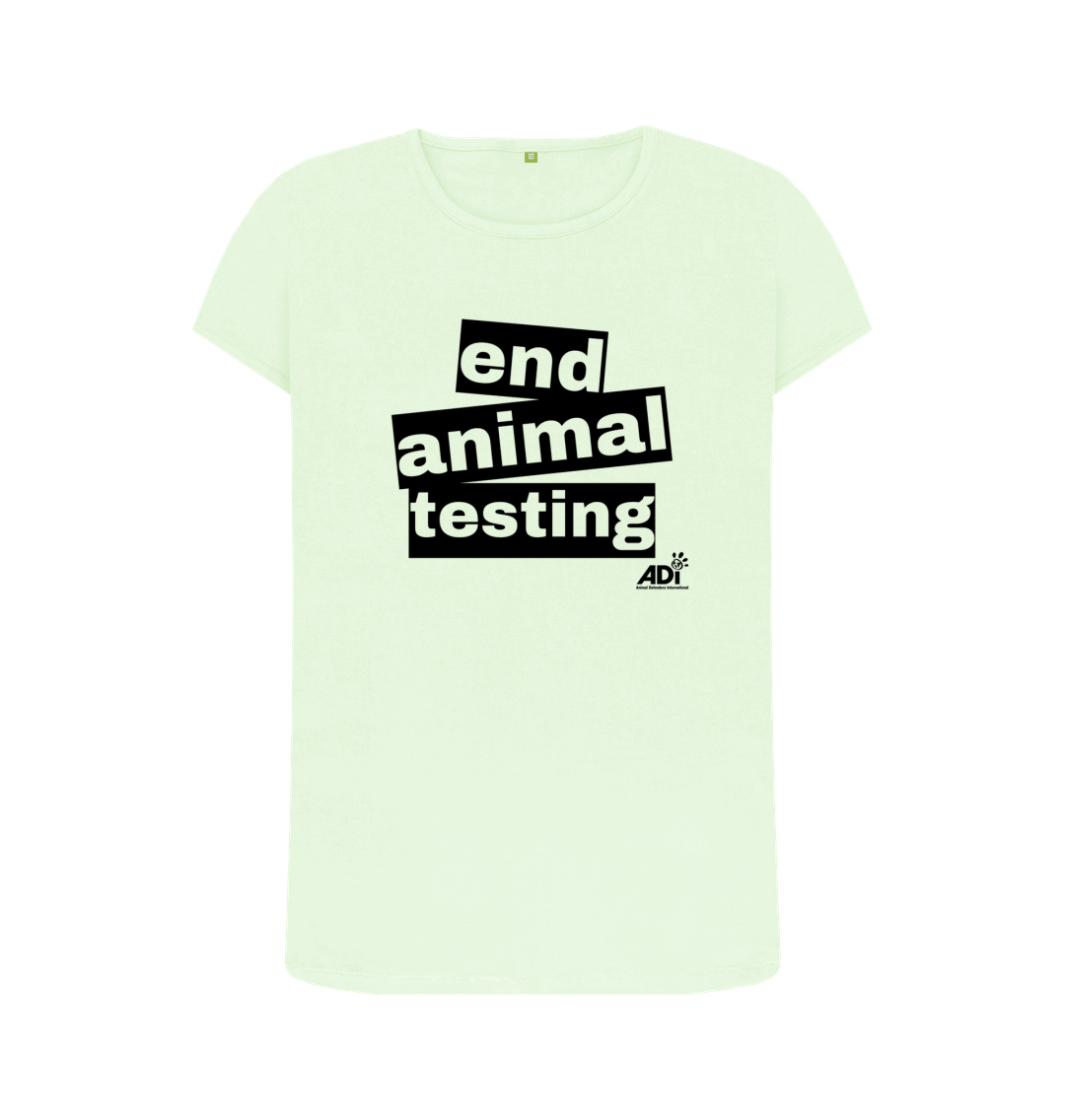 Pastel Green end animal testing women's crewneck t-shirt