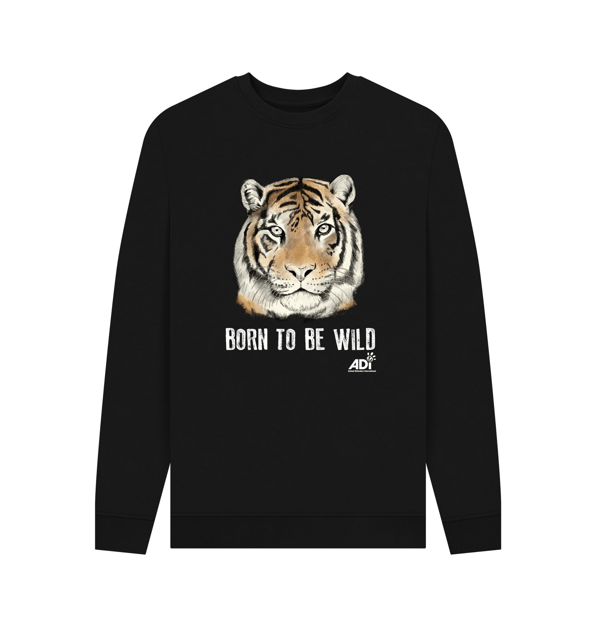 Black Printed Sweater Front