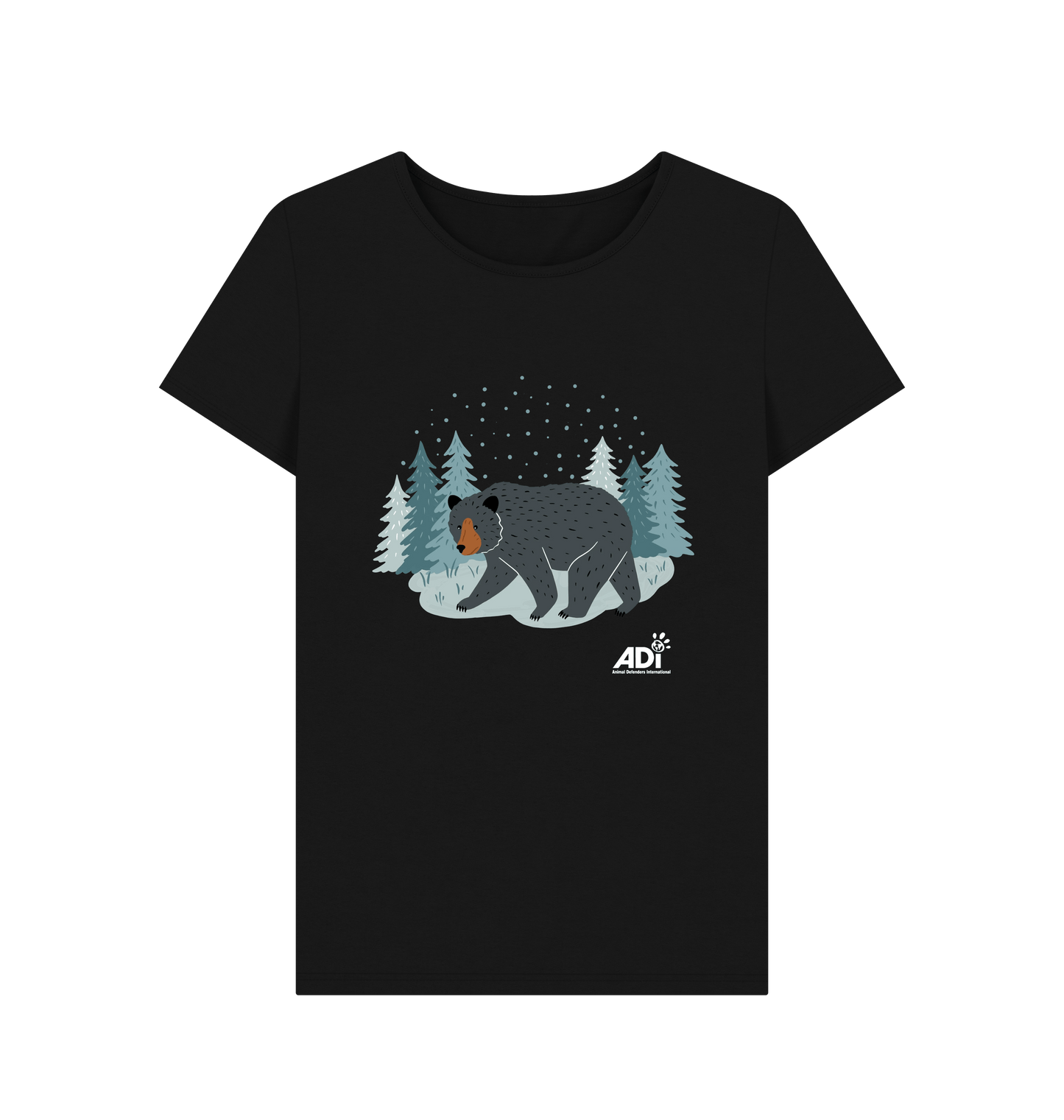 Black Printed T-shirt Front