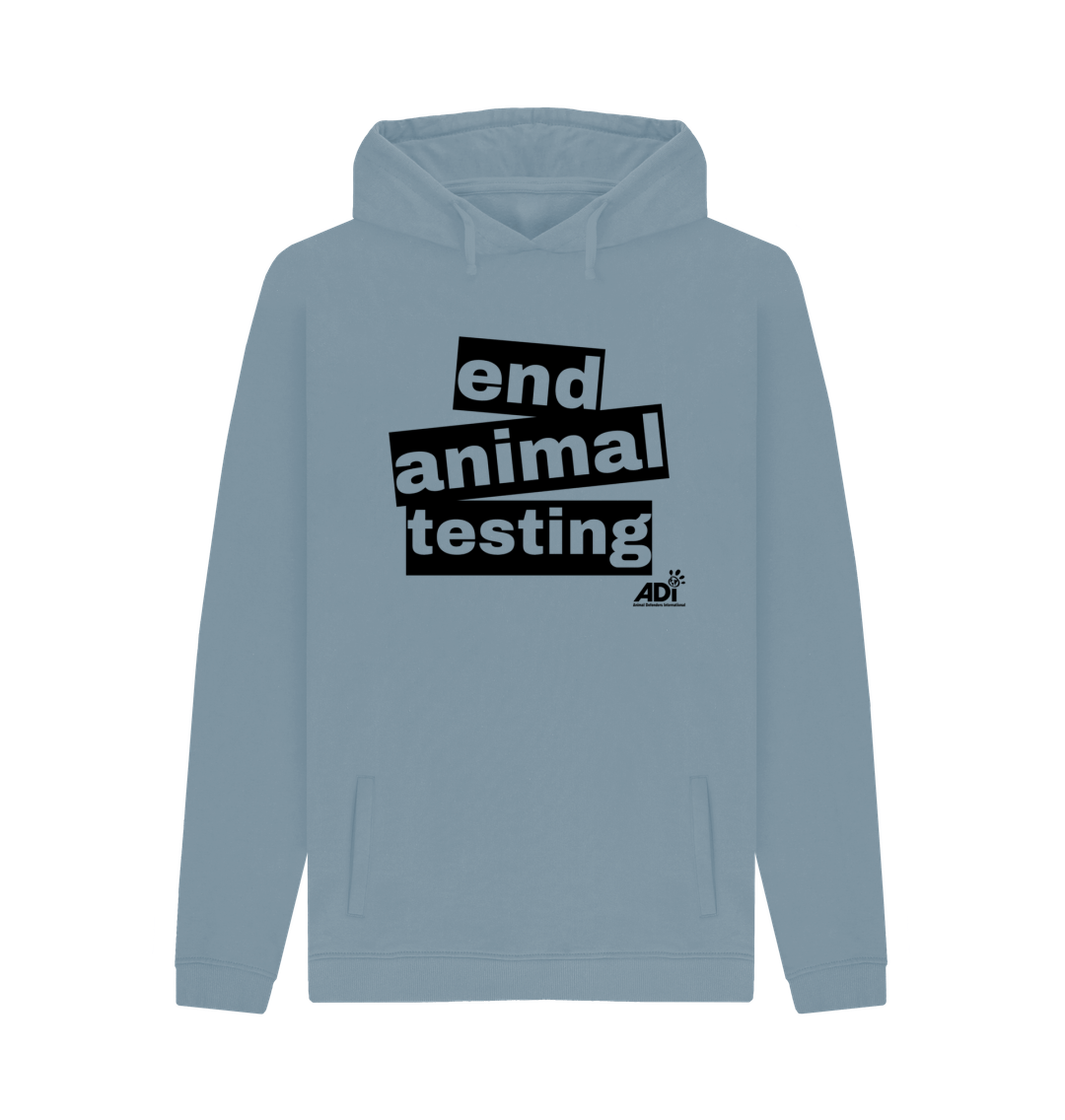 Stone Blue End Animal Testing Men's Hoody