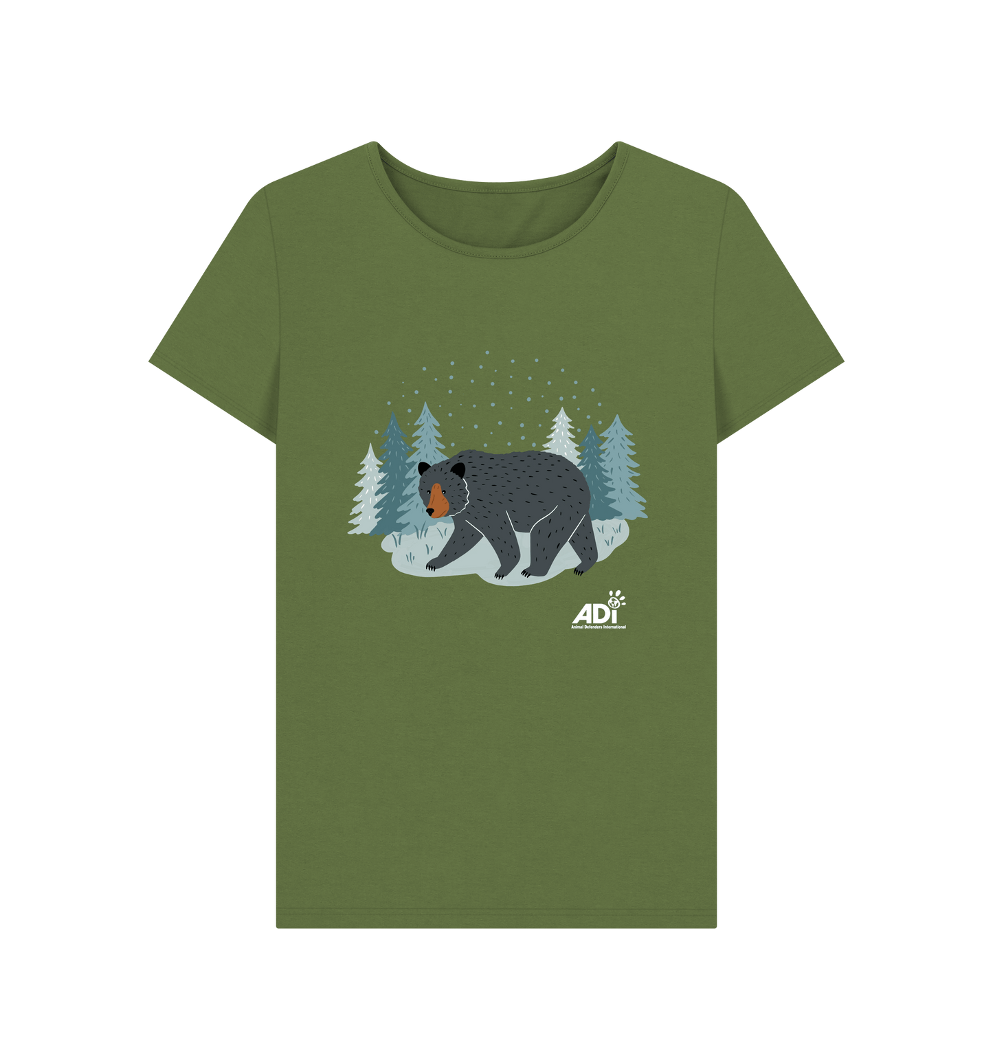 Khaki Printed T-shirt Front