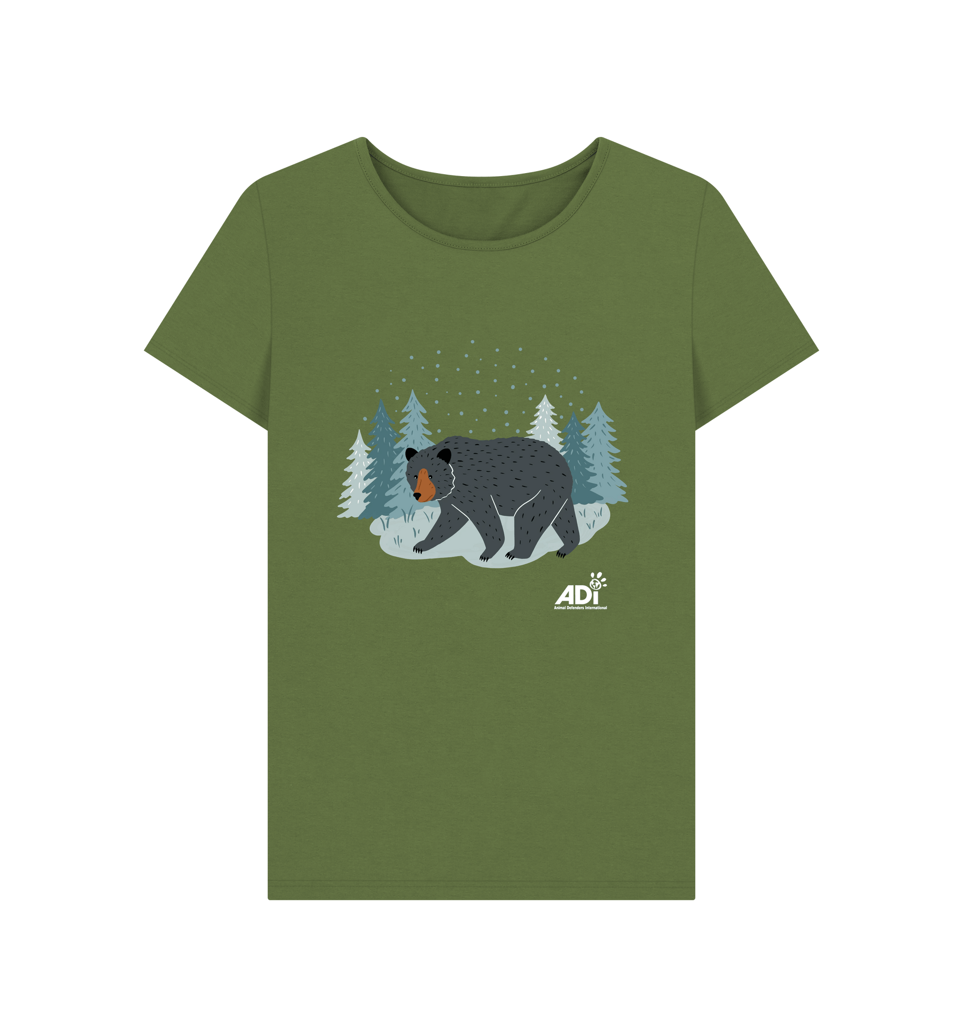 Khaki Printed T-shirt Front