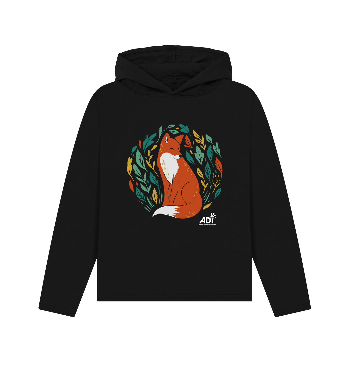 Black Printed Hoody Front