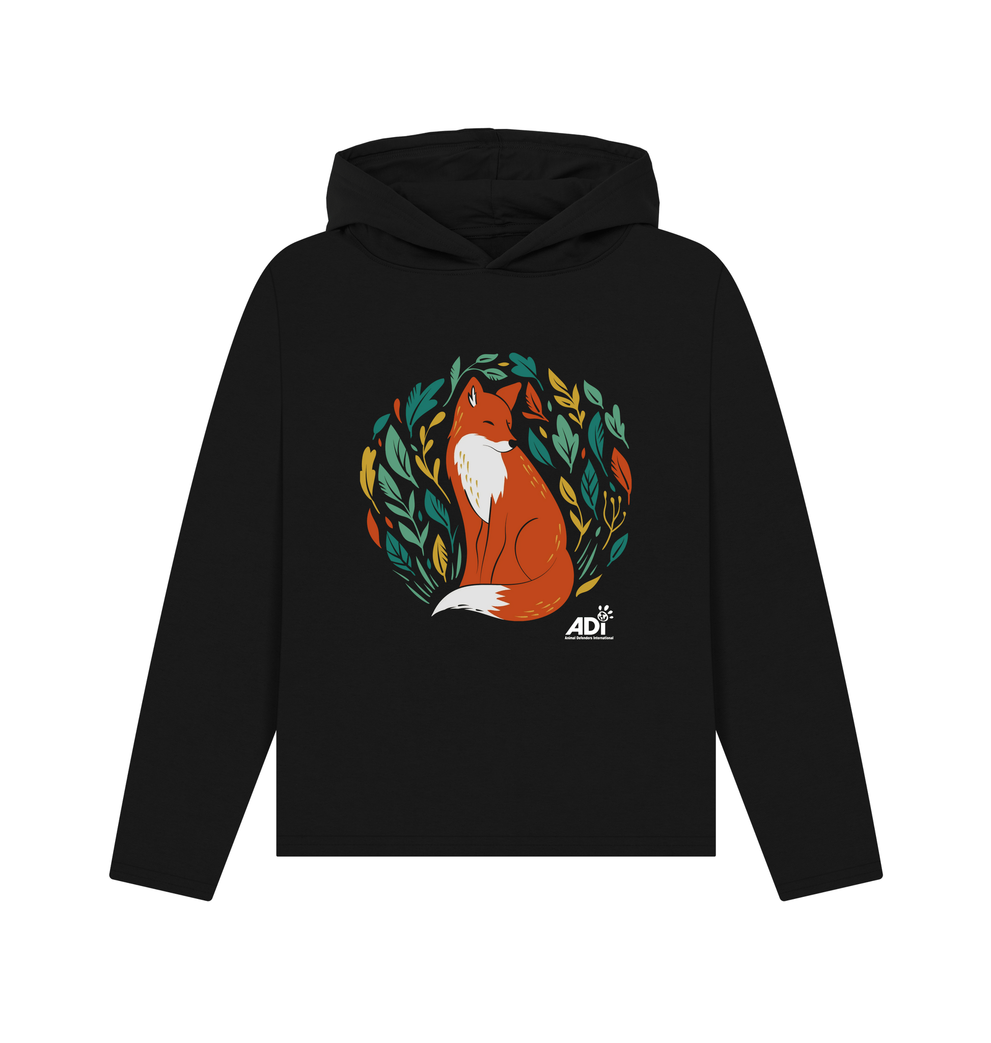 Black Printed Hoody Front