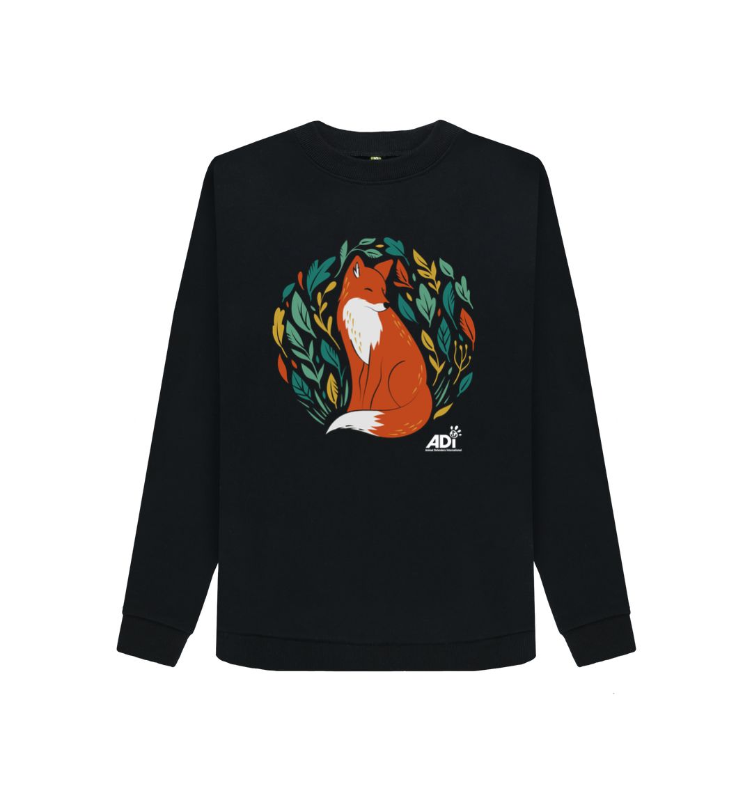 Black Autumn Fox Women's Sweatshirt