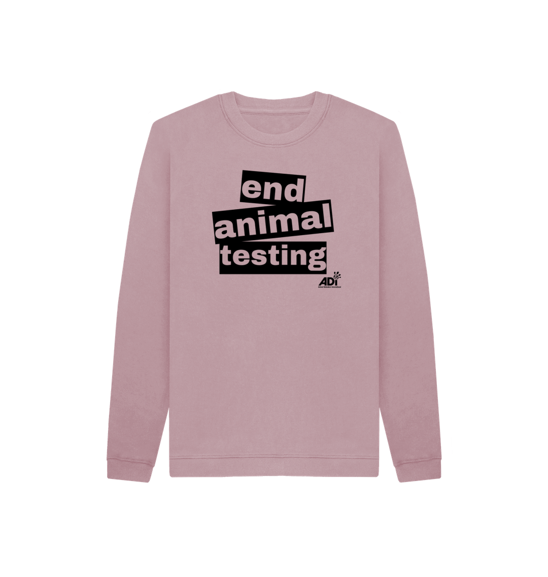 Mauve End Animal Testing Kids Sweatshirt