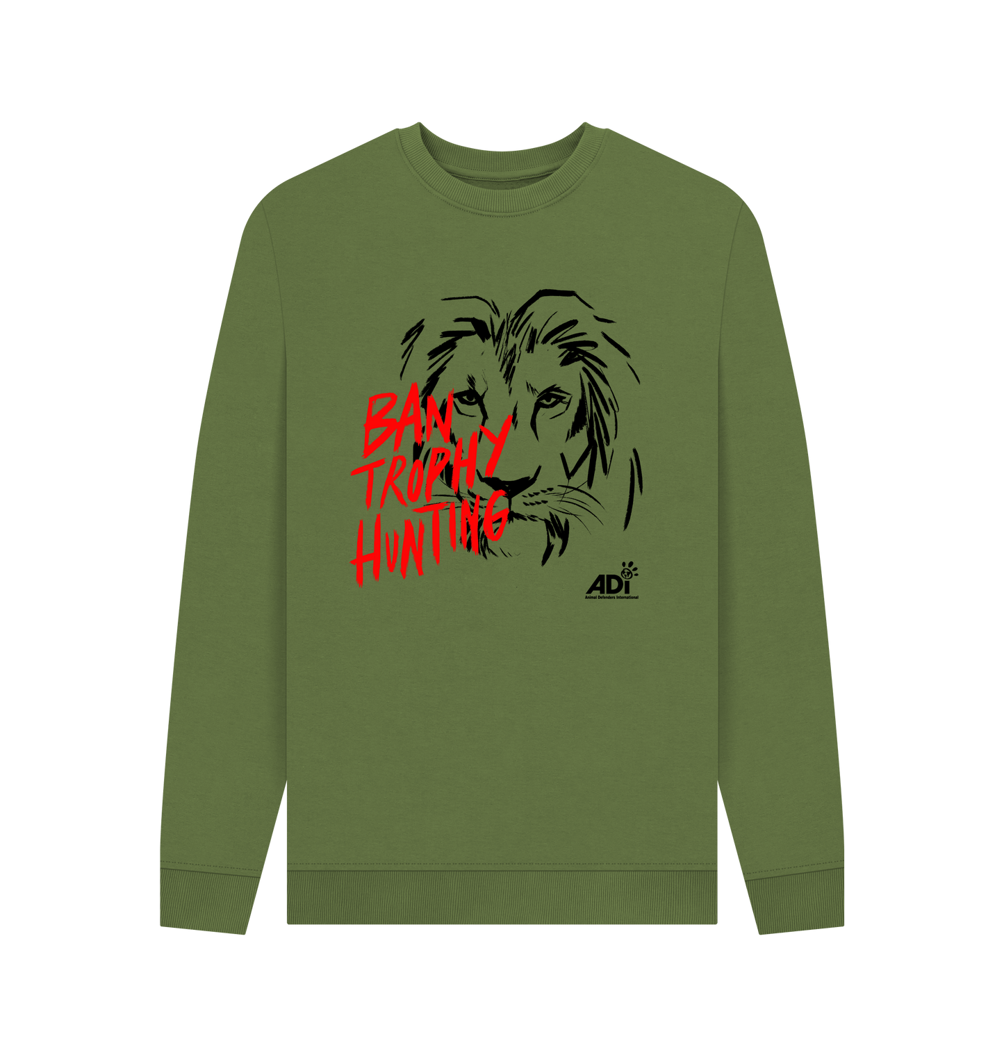 Khaki Printed Sweater Front