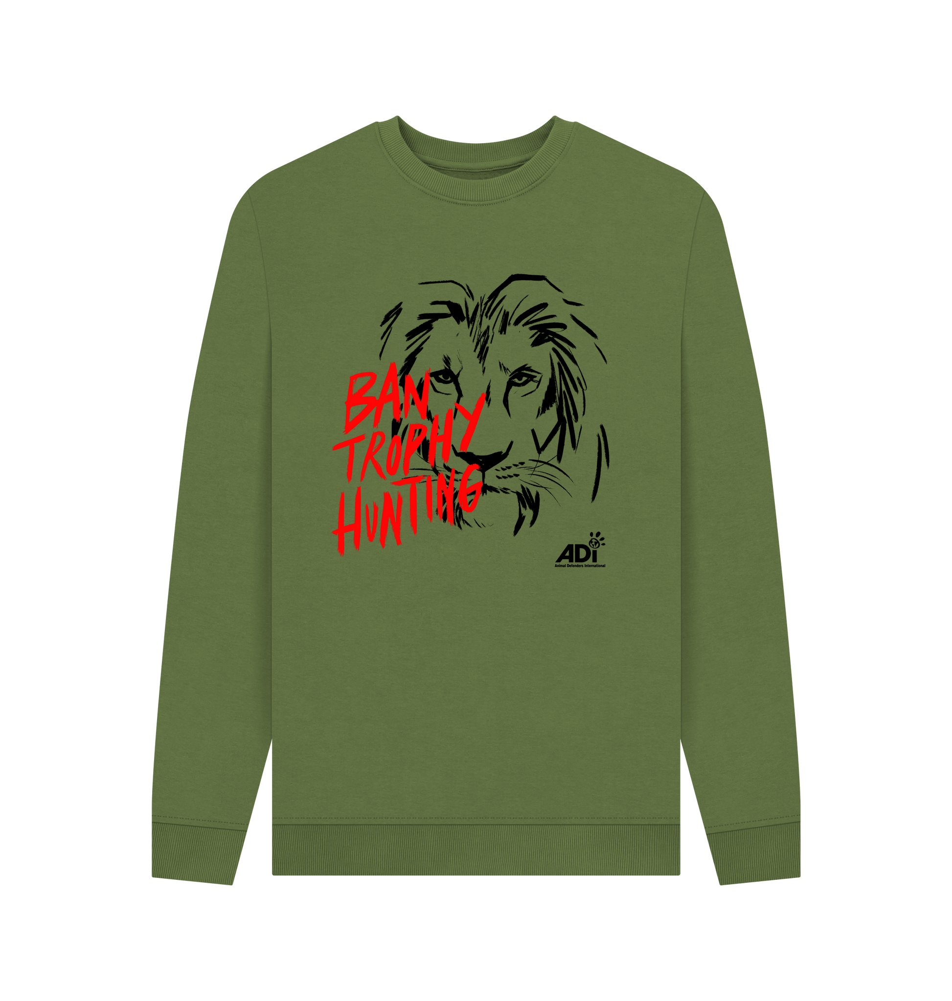 Khaki Printed Sweater Front