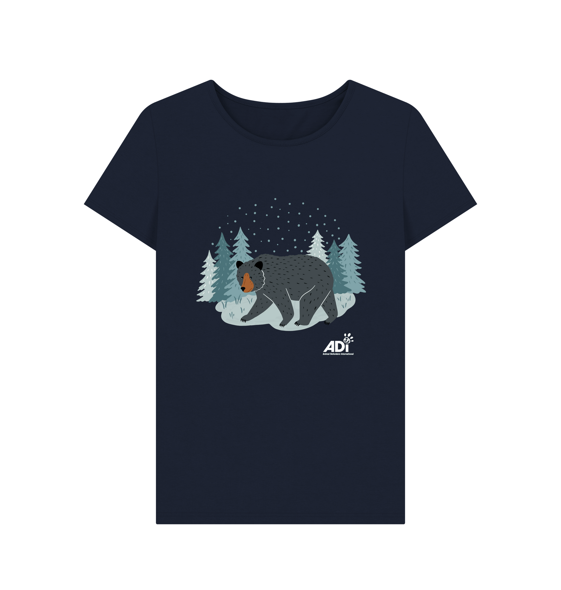 Navy Blue Printed T-shirt Front