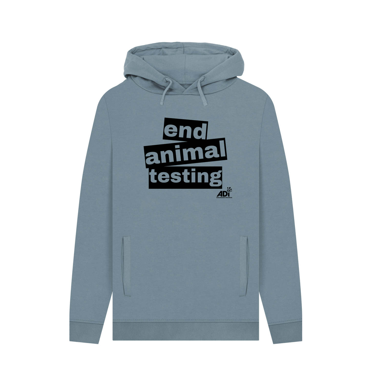 Stone Blue Printed Hoody Front
