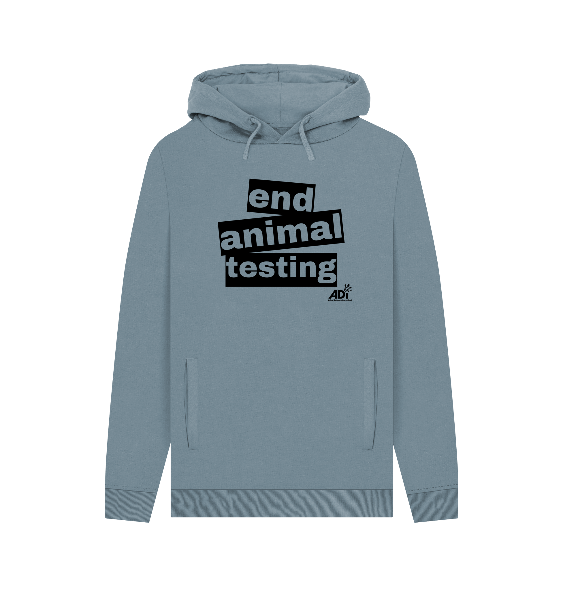 Stone Blue Printed Hoody Front
